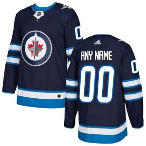 Barn NHL Winnipeg Jets Tröjor Skräddarsydda  Hemma marinblå Authentic
