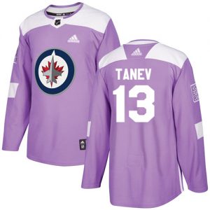 Barn NHL Winnipeg Jets Tröjor 13 Brandon Tanev Authentic Lila  Fights Cancer Practice