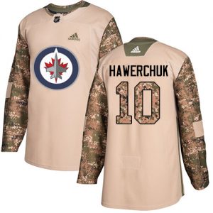 Barn NHL Winnipeg Jets Tröjor Dale Hawerchuk 10 Authentic Camo  Veterans Day Practice