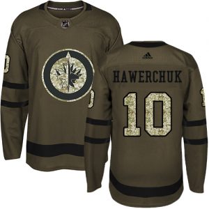 Barn NHL Winnipeg Jets Tröjor Dale Hawerchuk 10 Authentic Grön  Salute to Service